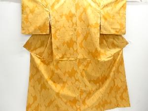 葉模様織り出し手織り節紬着物